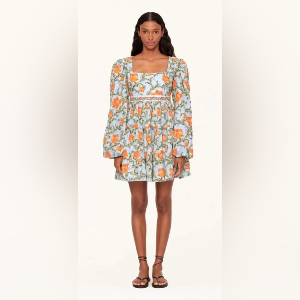NWT AGUA BY AGUA BENDITA AVENA PEONIA ATARDECER MINI DRESS, SIZE M - Picture 5 of 16